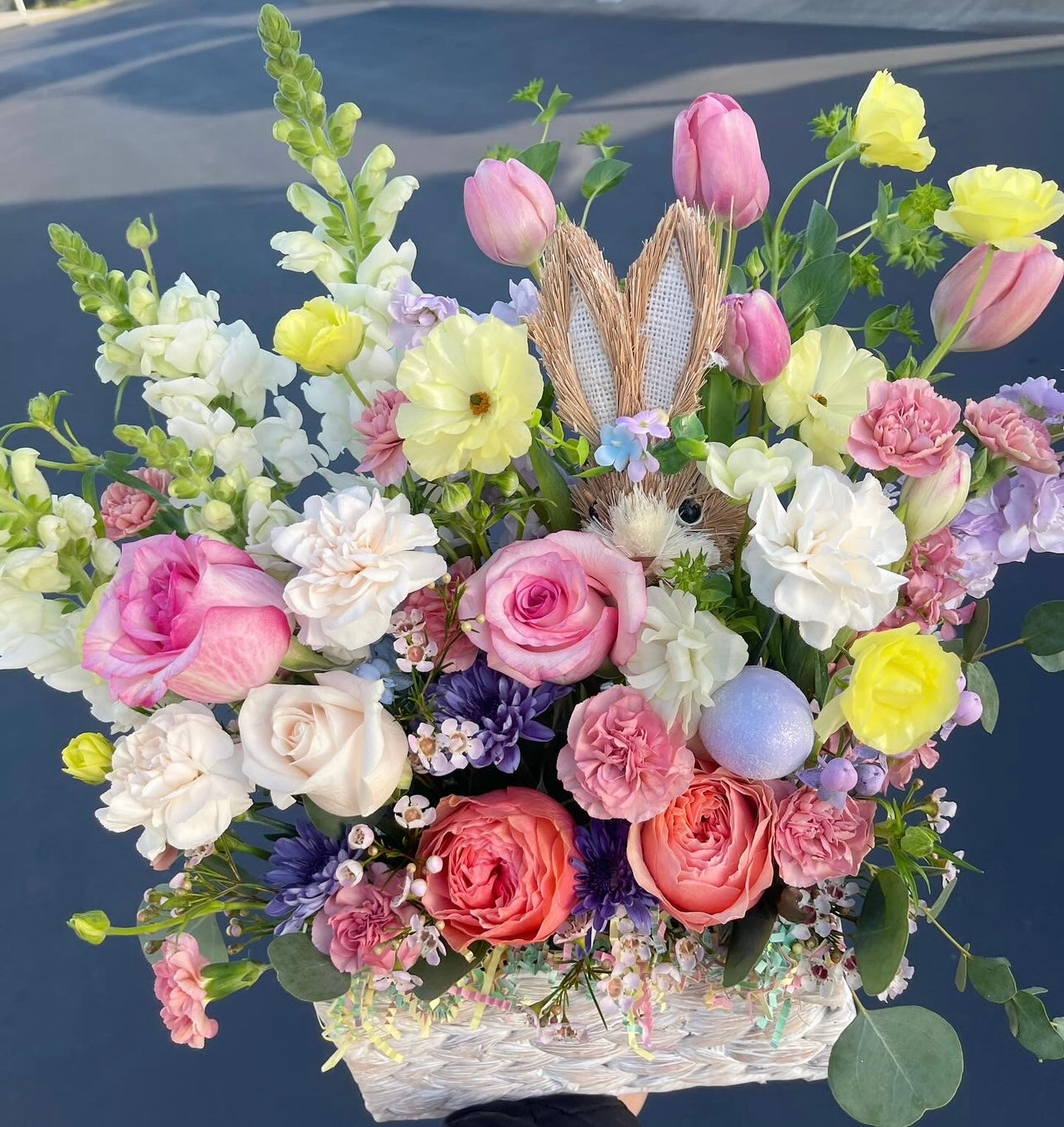 Bunny flower basket