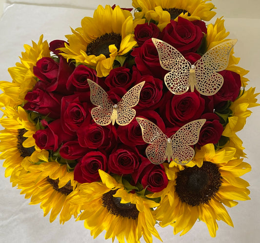 Roses & Sunflower Butterfly Box