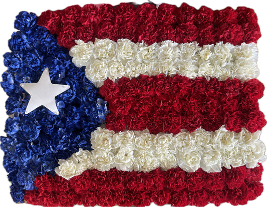 Puerto Rican flag funeral arrangement