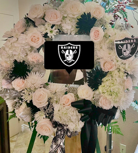 Raiders funeral wreath